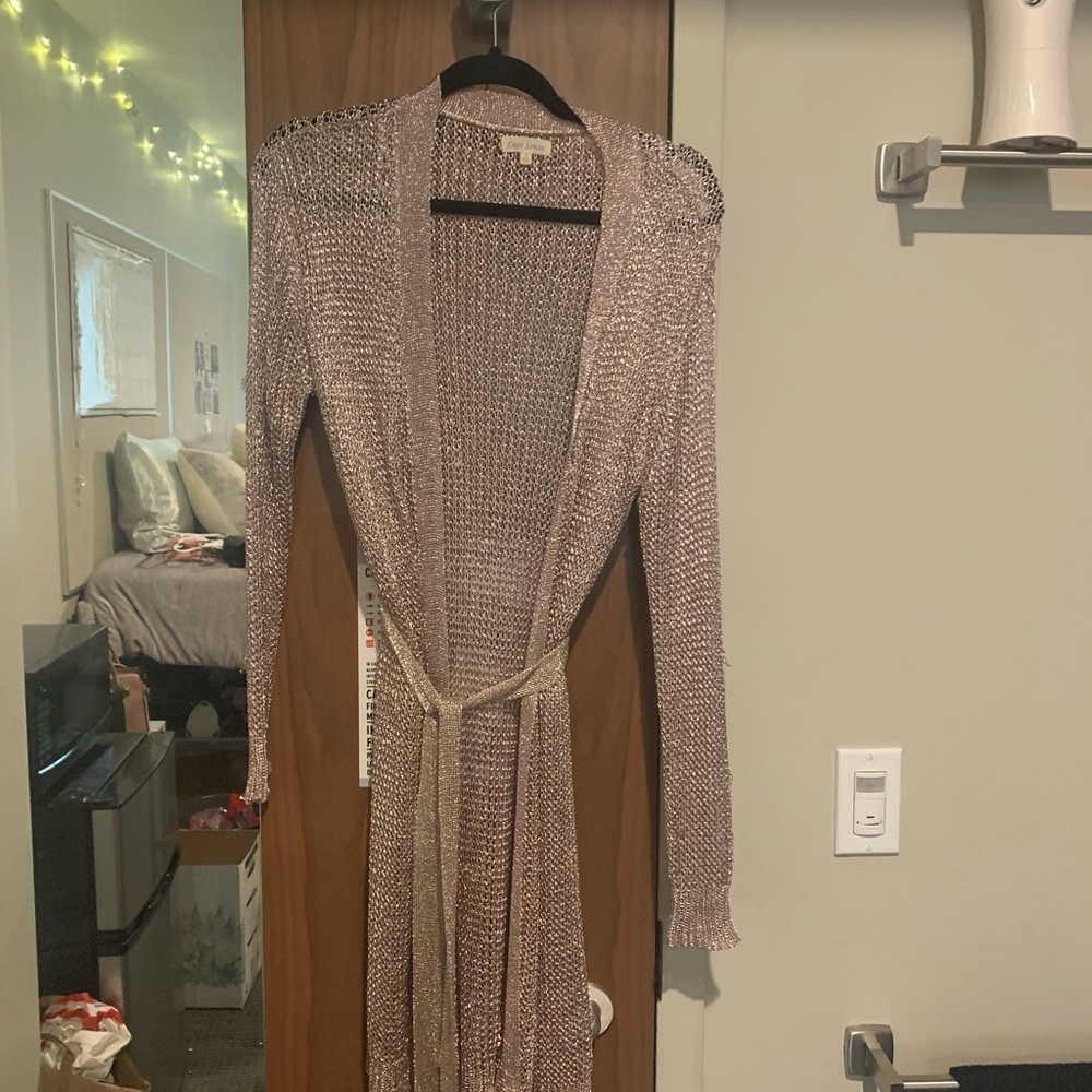 Long metallic cardigan